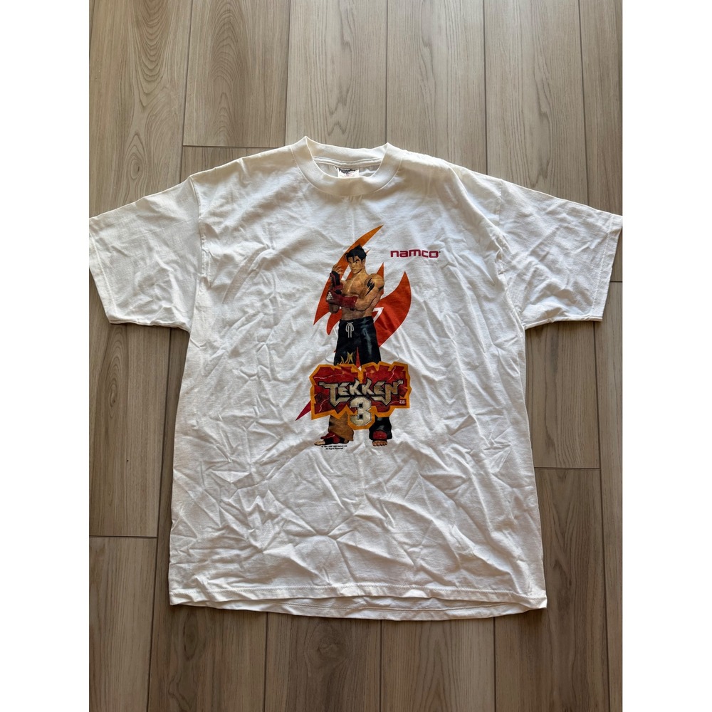 1996 Vintage Namco Tekken 3 T-Shirt Mens XL White Jin Kazama Graphic Tee